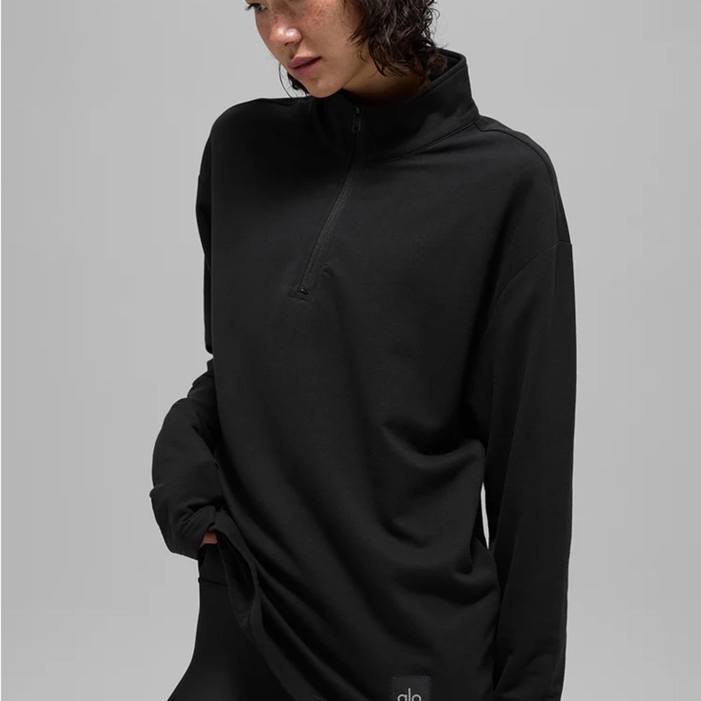 ALO Yoga Black Long Sleeve 1/4 Zip